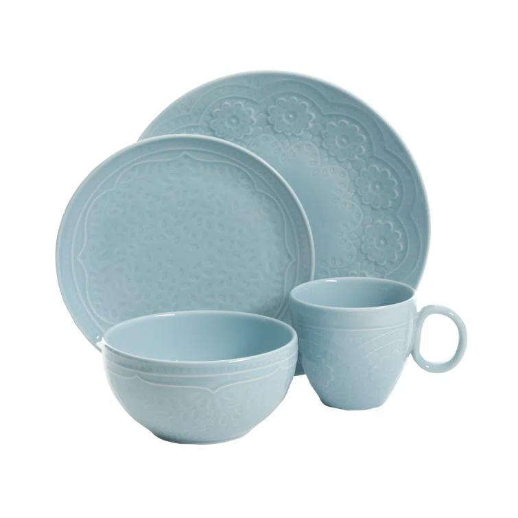 Gibson Elite Alemany 16-Piece Dinnerware Set - Aqua