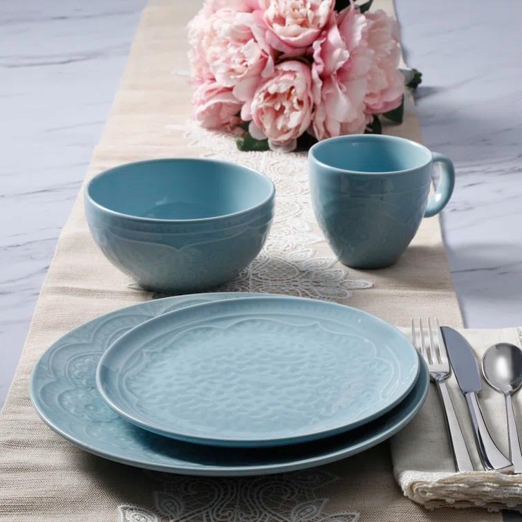 Gibson Elite Alemany 16-Piece Dinnerware Set - Aqua