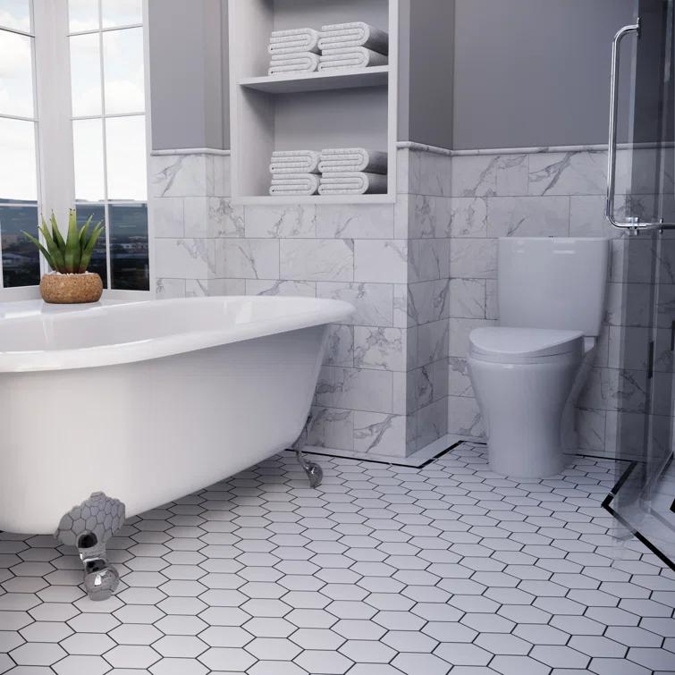 Supreme Tile Porcetile 10.08 in. x 11.64 in. Honeycomb Matte Porcelain Mosaic Wall and Floor Tile