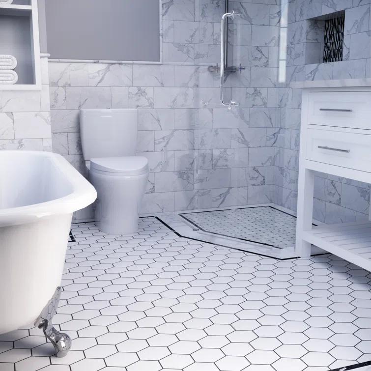 Supreme Tile Porcetile 10.08 in. x 11.64 in. Honeycomb Matte Porcelain Mosaic Wall and Floor Tile