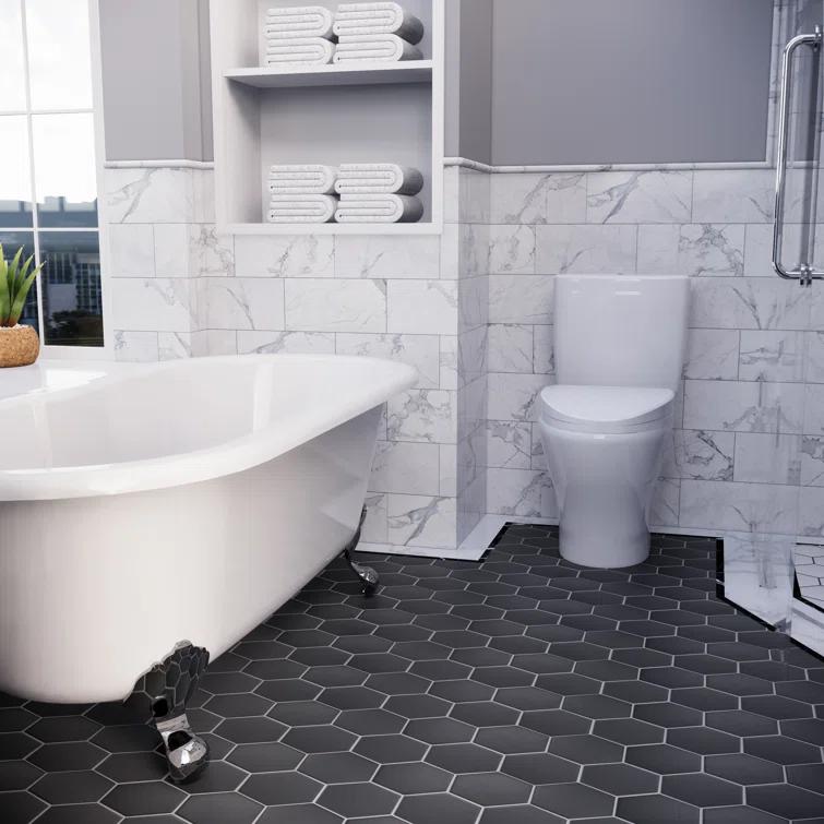 Supreme Tile Porcetile 10.08 in. x 11.64 in. Honeycomb Matte Porcelain Mosaic Wall and Floor Tile