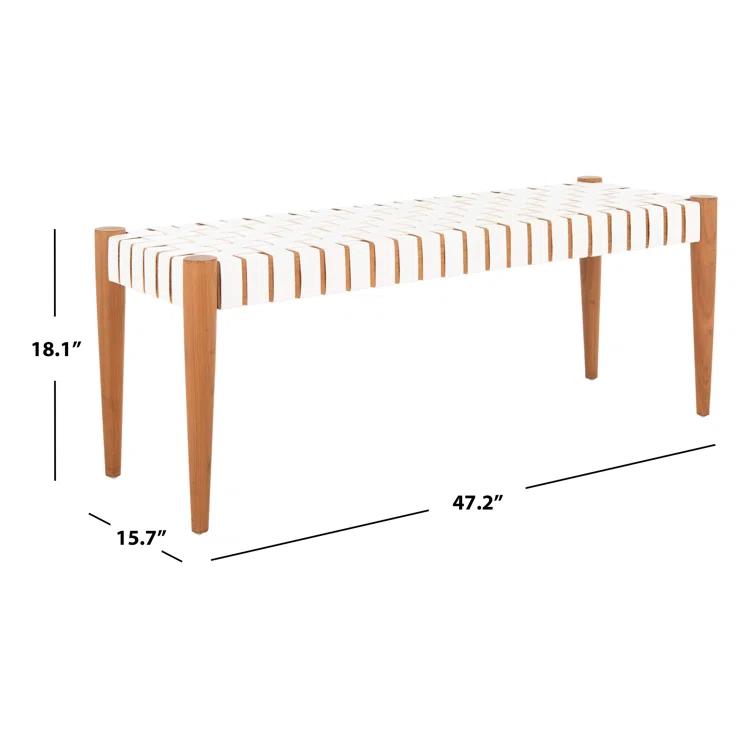 Orin 47" Woven Leather Bench
