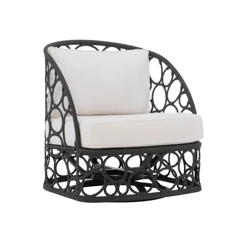 Bernhardt Bali Swivel Wicker Outdoor Lounge Chair