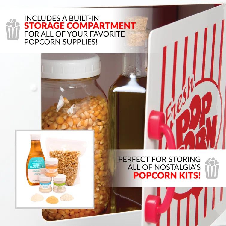 Nostalgia Nostalgia PC25RW 2.5-Ounce Kettle Popcorn Cart, Makes 10-Cups of Popcorn, 48-Inches Tall, Red/White