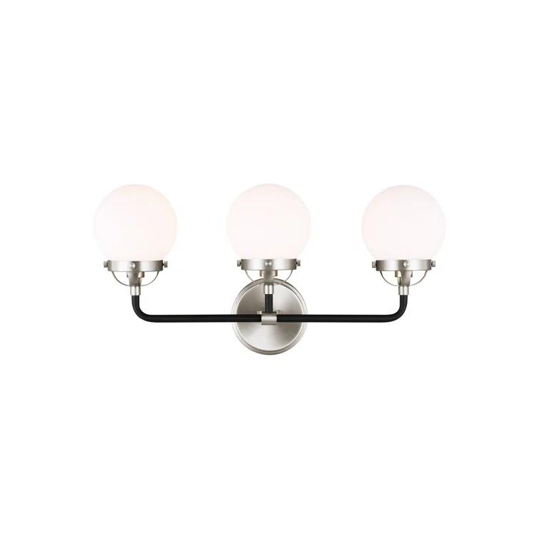Generation Lighting Cafe 21.75-in 3 -Light Brushed Nickel Modern/contemporary Vanity light