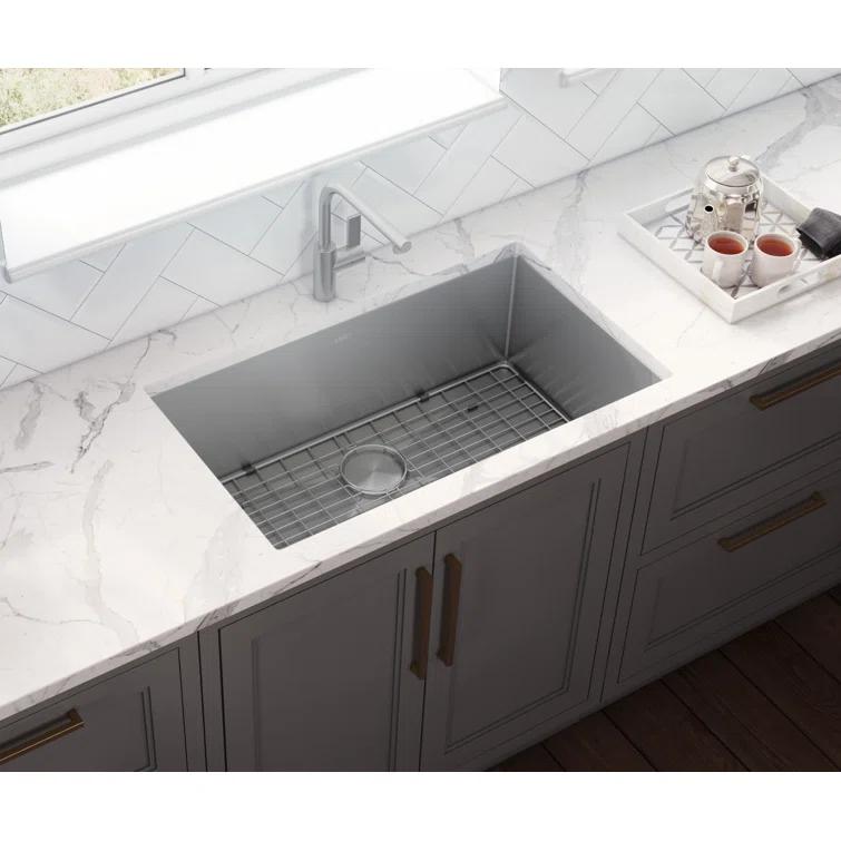 Ruvati RVH7250 Ruvati 28-inch Undermount 16 Gauge Stainless Steel Kitchen Sink Rounded Corners Single Bowl
