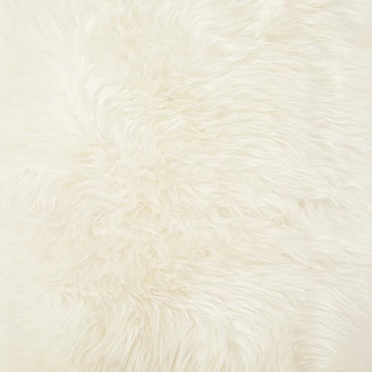 Mateo Collection Luxurious Cream Lambskin Throw Blanket