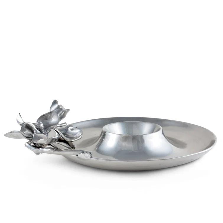Arthur Court Designs Arthur Court Designs Magnolia Aluminum Chips And Dip Platter