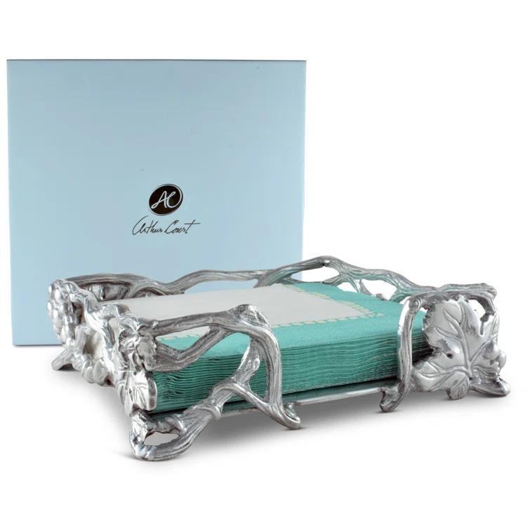 Arthur Court Designs Grape Metal Flat Napkin Holder