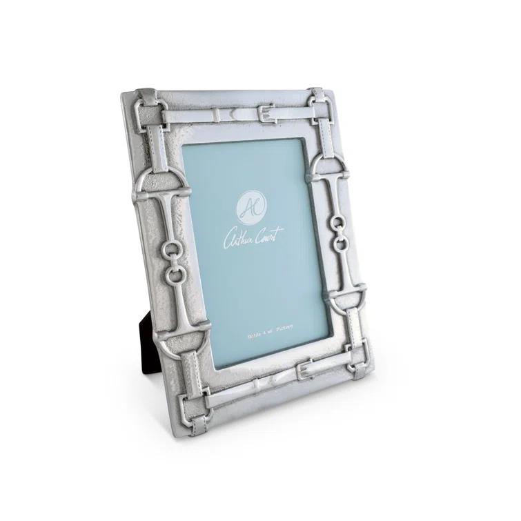 Arthur Court Designs Equestrian Silver Metal Embossed Picture Frame
