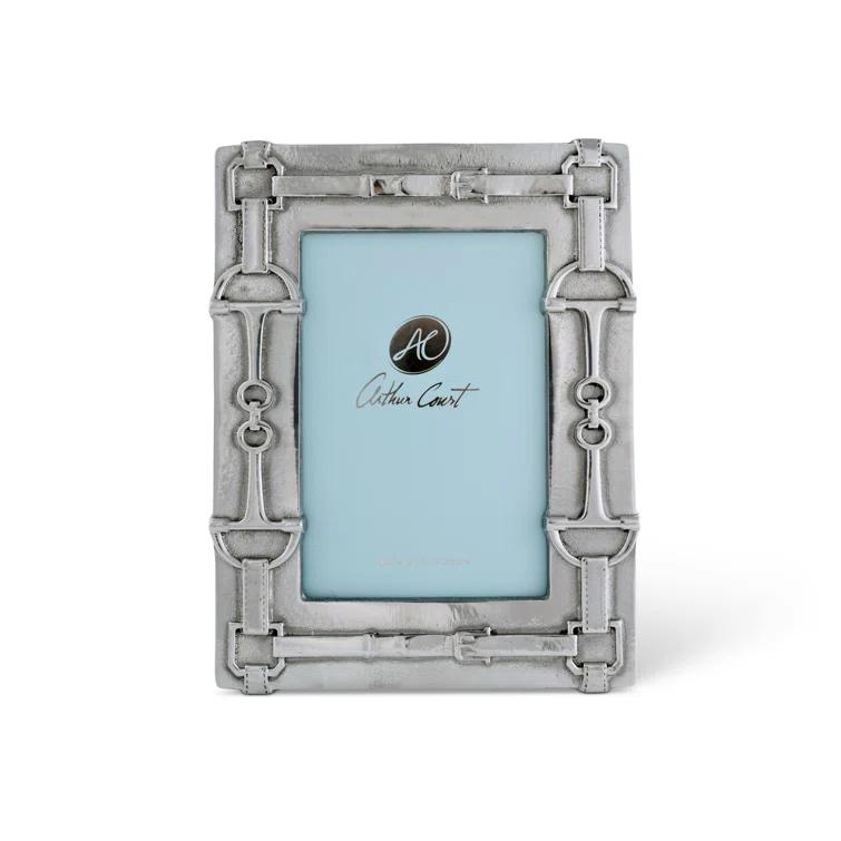Arthur Court Designs Equestrian Silver Metal Embossed Picture Frame
