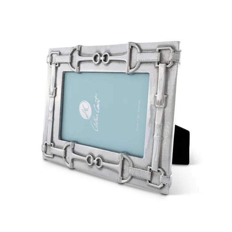 Arthur Court Designs Equestrian Silver Metal Embossed Picture Frame