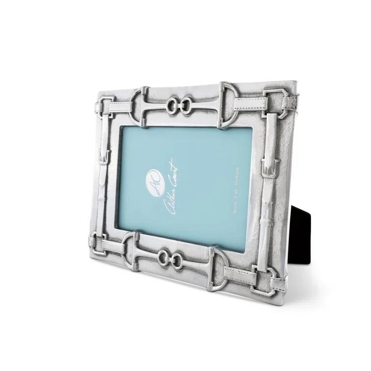 Arthur Court Designs Equestrian Silver Metal Embossed Picture Frame