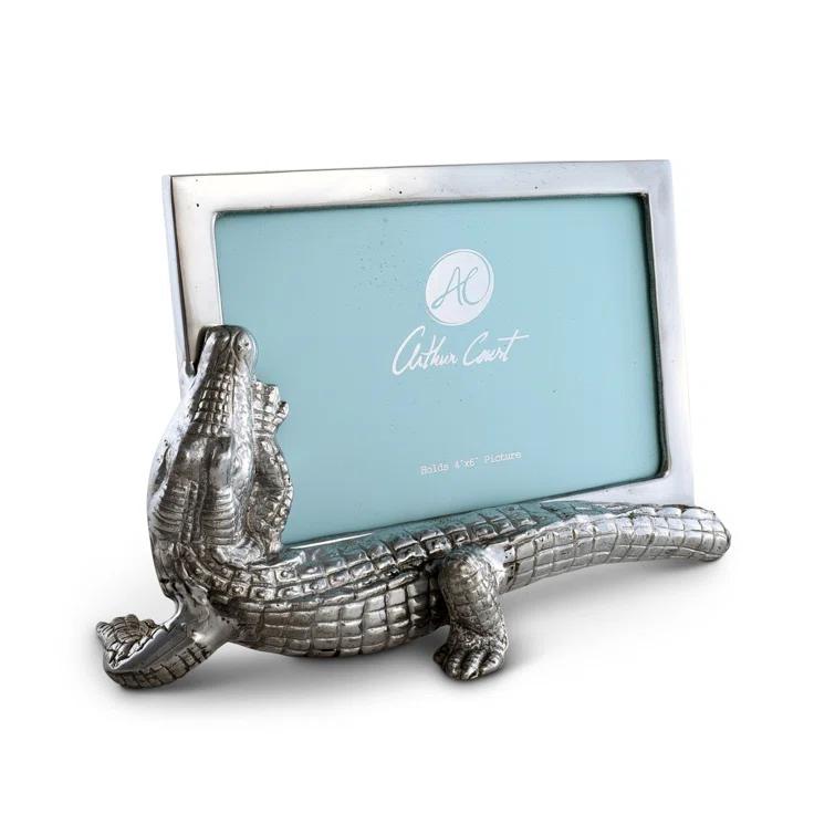 Small Silver Aluminum Alligator Photo Frame