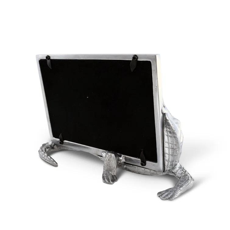 Small Silver Aluminum Alligator Photo Frame