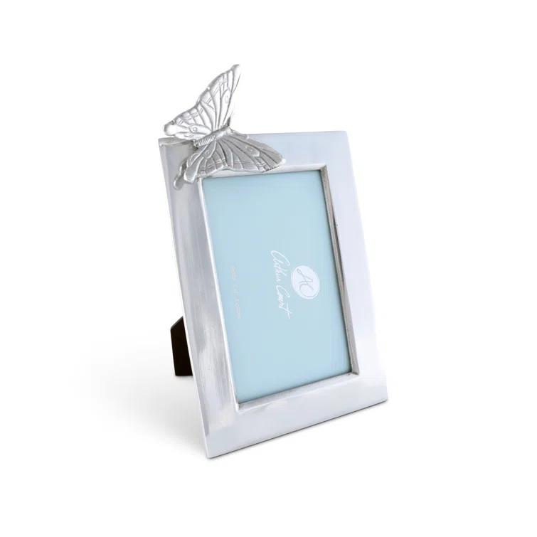 Arthur Court Designs Butterfly Silver Metal Embossed Picture Frame