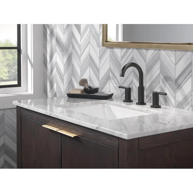 Nicoli Widespread Bathroom Faucet 3 Hole, 2-handle Bathroom Sink Faucet with Drain Assembly