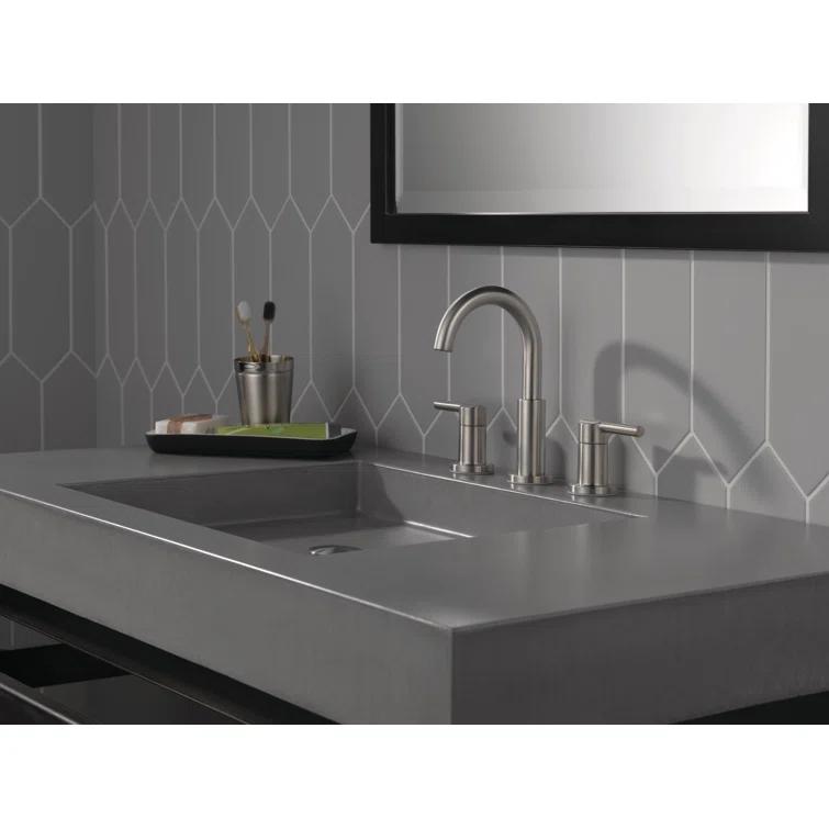 Nicoli Widespread Bathroom Faucet 3 Hole, 2-handle Bathroom Sink Faucet with Drain Assembly