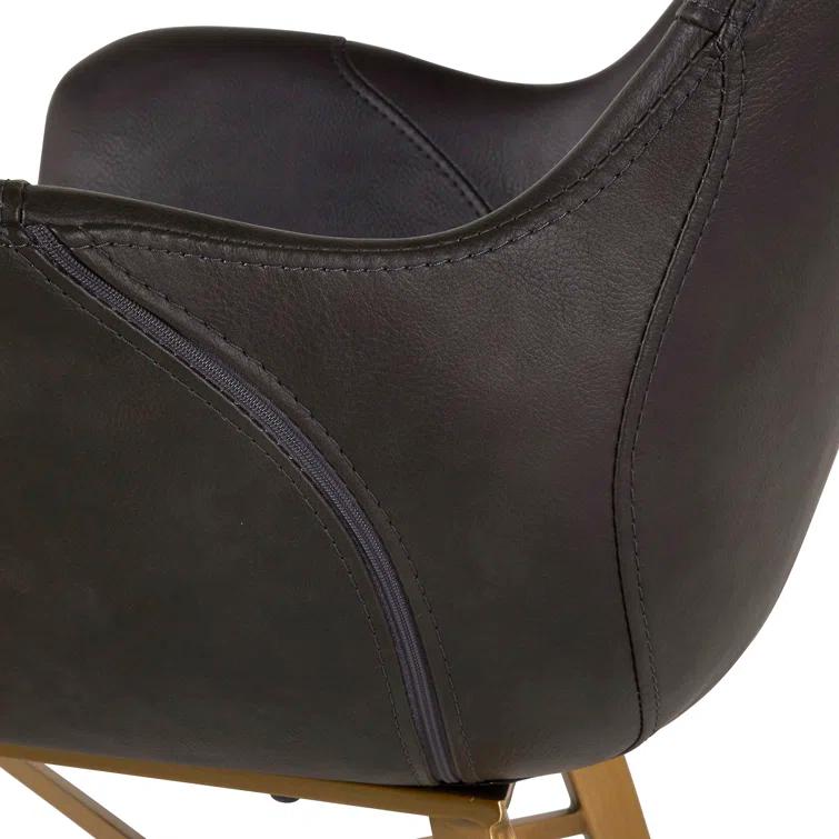 Gabby Channing 18.11'' H Faux Leather Upholstered Armchair