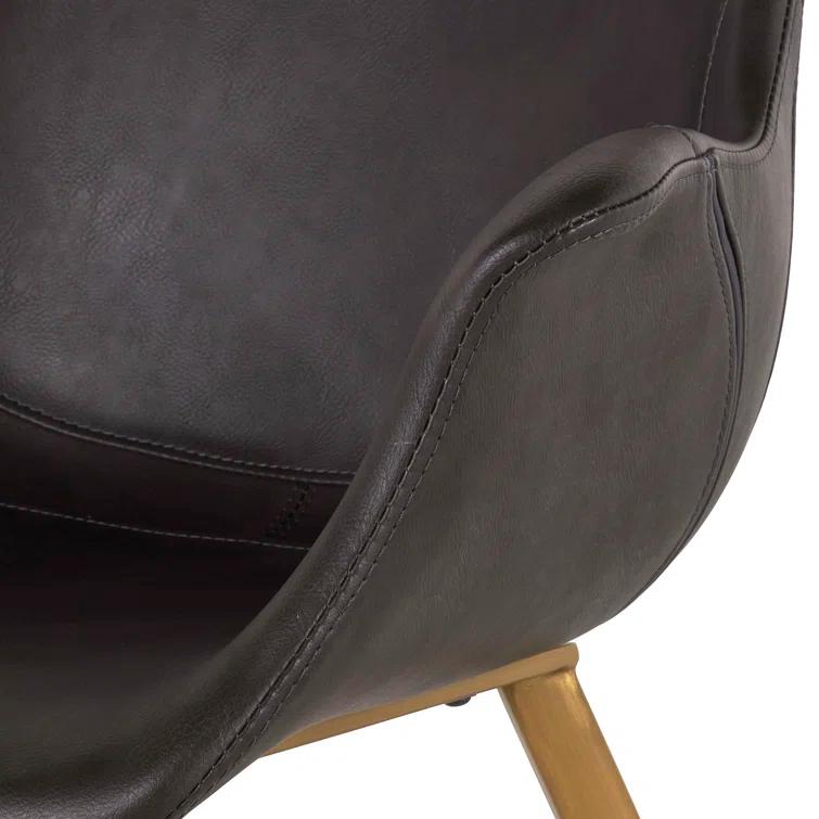 Gabby Channing 18.11'' H Faux Leather Upholstered Armchair