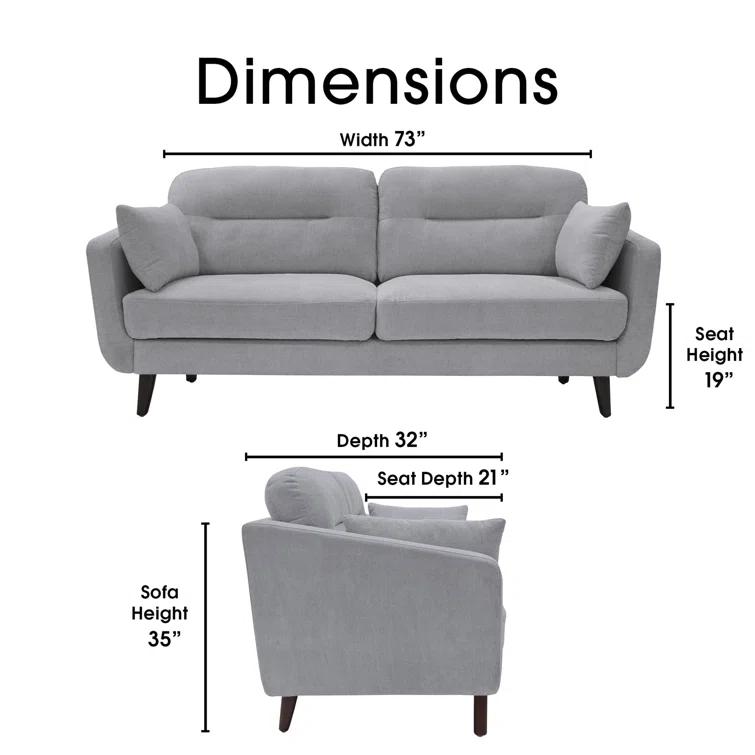Serta Sierra 73" Linen Flared Arm Sofa