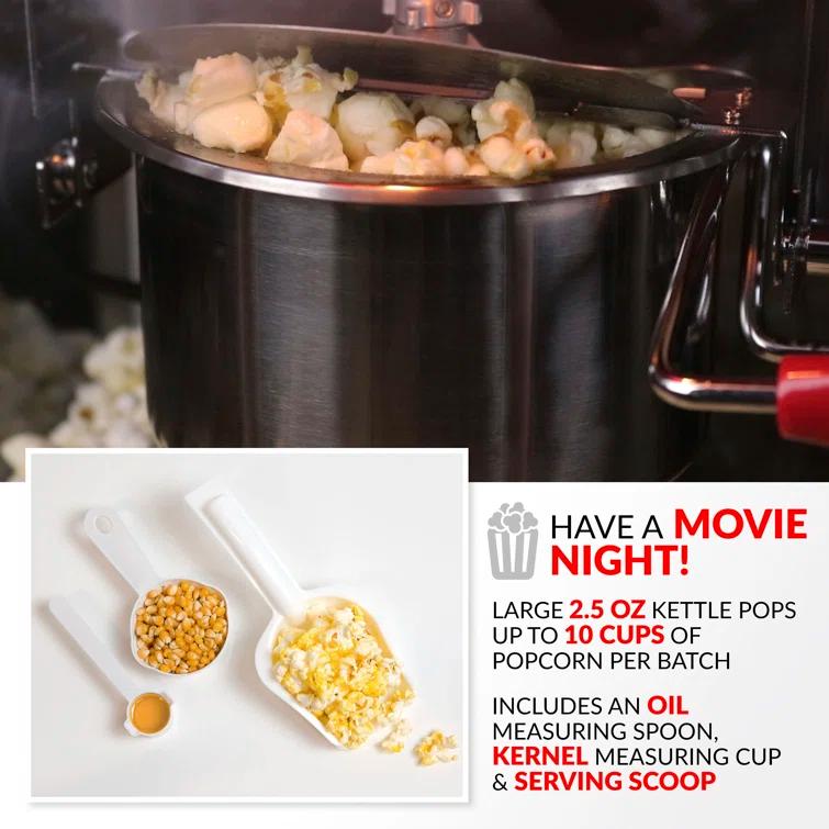 Nostalgia Nostalgia PC25RW 2.5-Ounce Kettle Popcorn Cart, Makes 10-Cups of Popcorn, 48-Inches Tall, Red/White