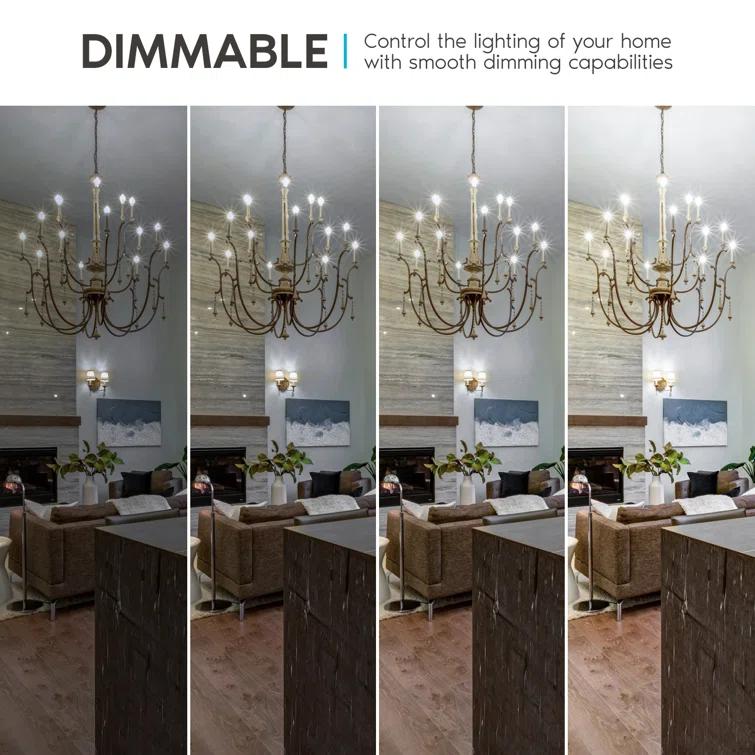 4 Watt (40 Watt Equivalent), CA11 LED, Dimmable Light Bulb, E12/Candelabra Base