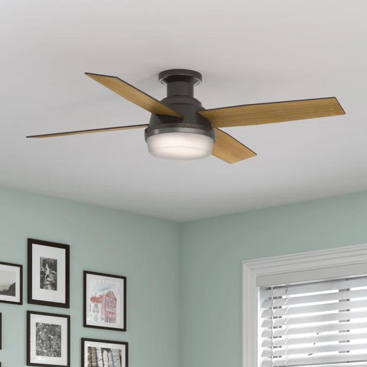 Dempsey 52" 4 - Blade Contemporary Indoor Ceiling Fan with Lights and Remote