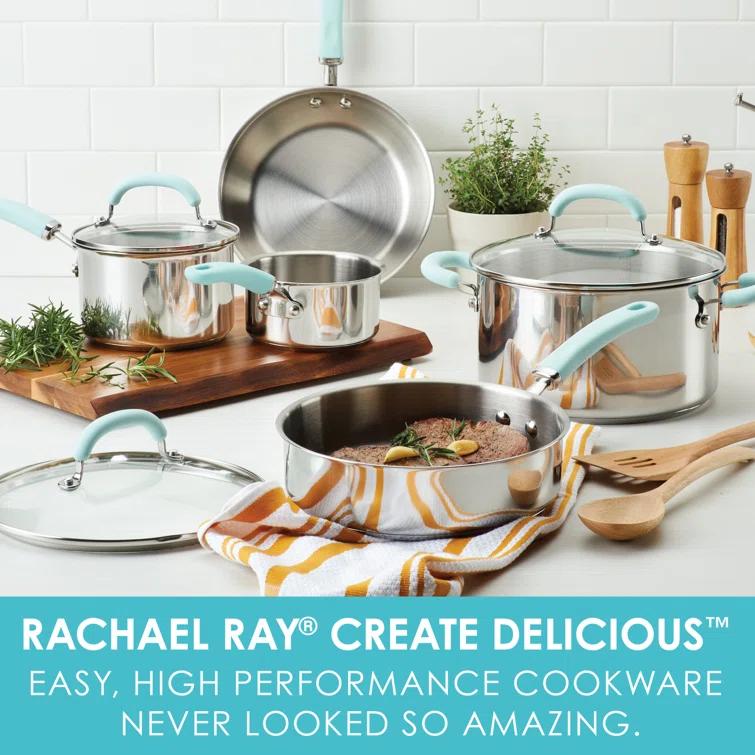 Rachael Ray Rachael Ray Create Delicious Stainless Steel Cookware Induction Pots and Pans Set, 10 Piece