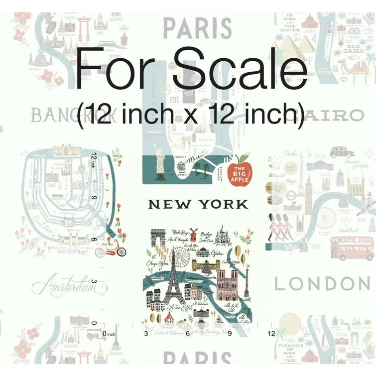 Rifle Paper Co. City Maps 27' L x 27" W Wallpaper Roll