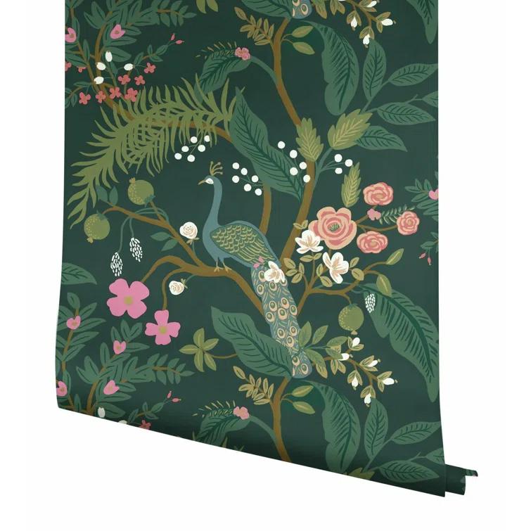 Rifle Paper Co. Peacock 27' x 27" Wallpaper Roll