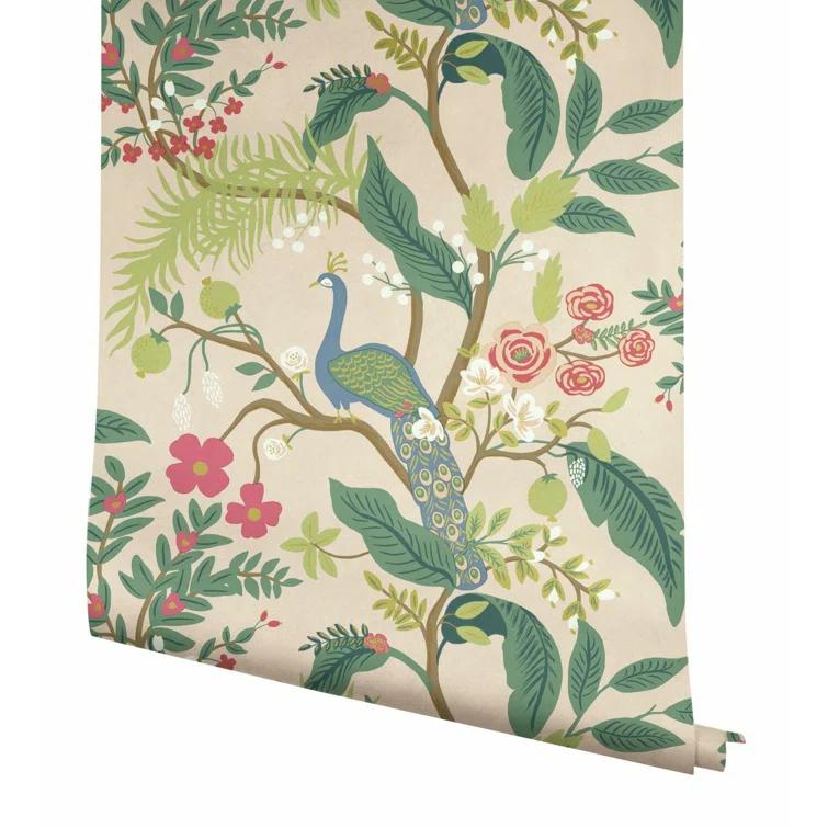 Rifle Paper Co. Peacock 27' x 27" Wallpaper Roll