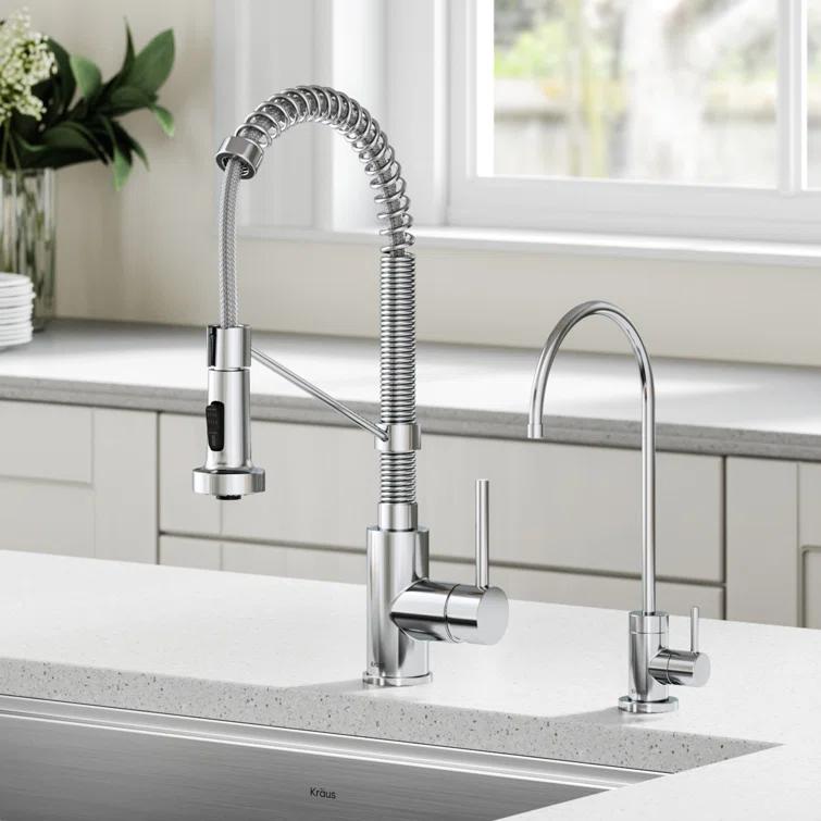 KRAUS Bolden Commercial Style 2-Function Single Handle Pull Down Kitchen Faucet
