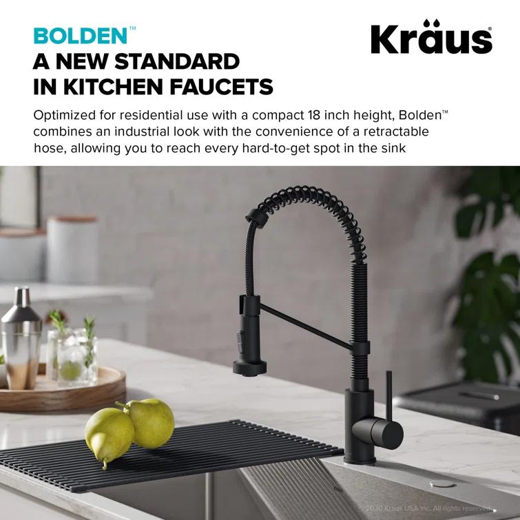 KRAUS Bolden Commercial Style 2-Function Single Handle Pull Down Kitchen Faucet