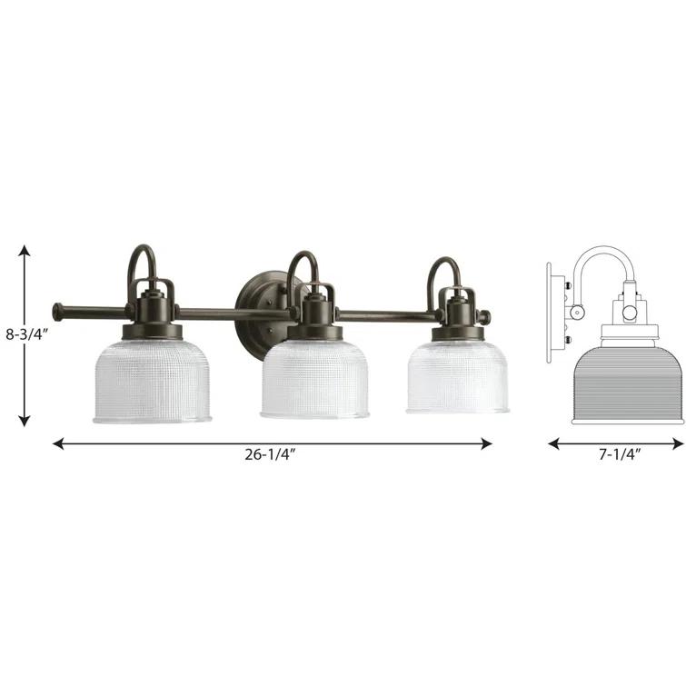 Rosser 3 Light Transparent Dimmable Vanity Light