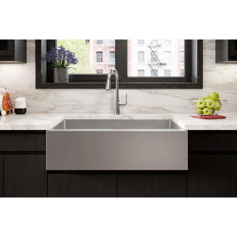 36" L x 20" W Double Basin Farmhouse Kitchen Sink