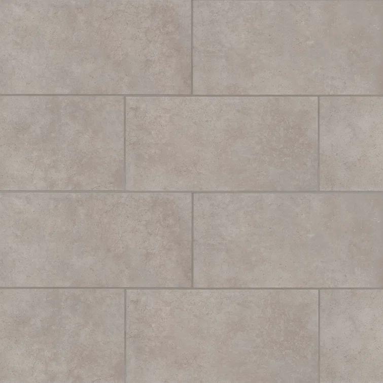 Bedrosians Materika 12" x 24" Porcelain Concrete Look Wall & Floor Tile (Set of 6)