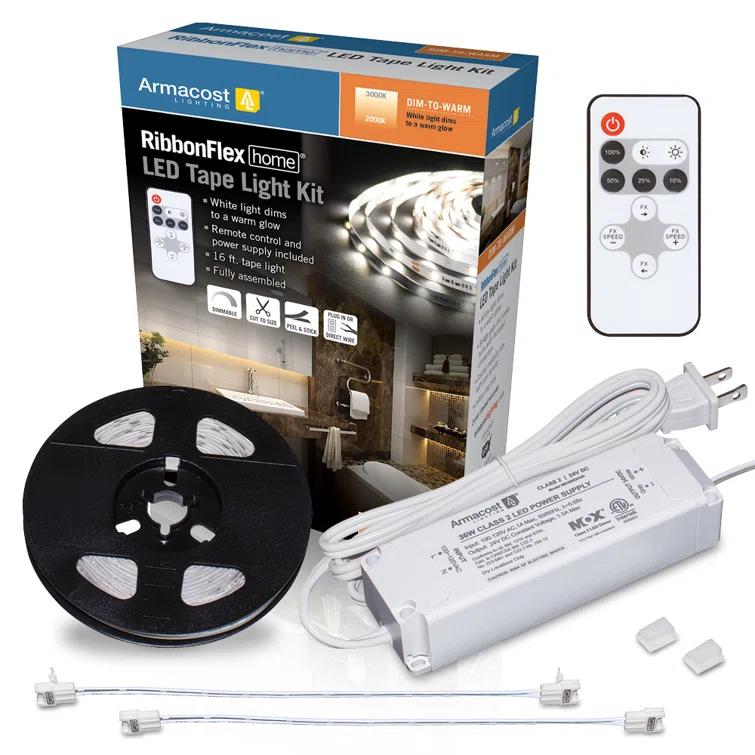 RibbonFlex Home 24V Dim-to-Warm White LED Strip Light Kit