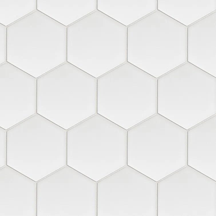 Supreme Tile Porcetile 10.08 in. x 11.64 in. Honeycomb Matte Porcelain Mosaic Wall and Floor Tile