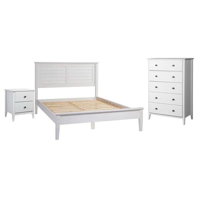 Greenport Solid Wood Louvered Bed