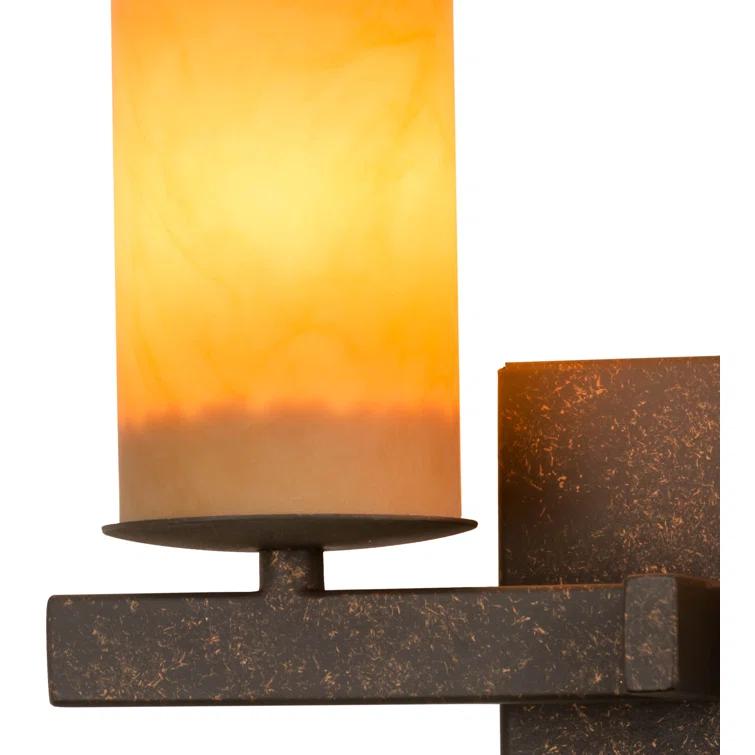 Coral & White Gold-Lined 2-Light Dimmable Sconce