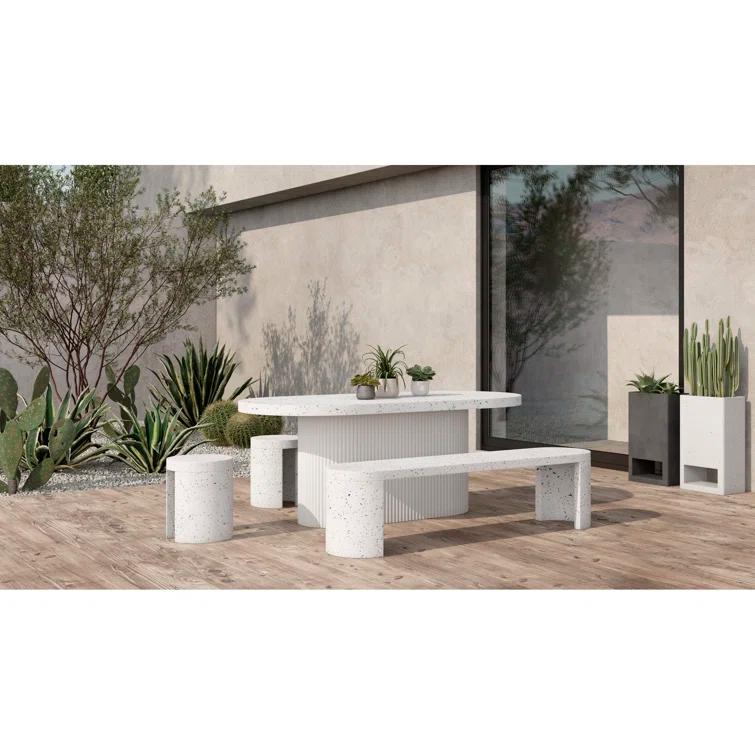 Ros 79'' Stone Outdoor Dining Table