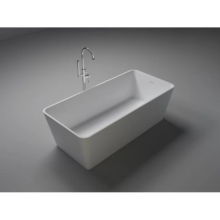 59'' x 30'' Freestanding Soaking Solid Surface Bathtub