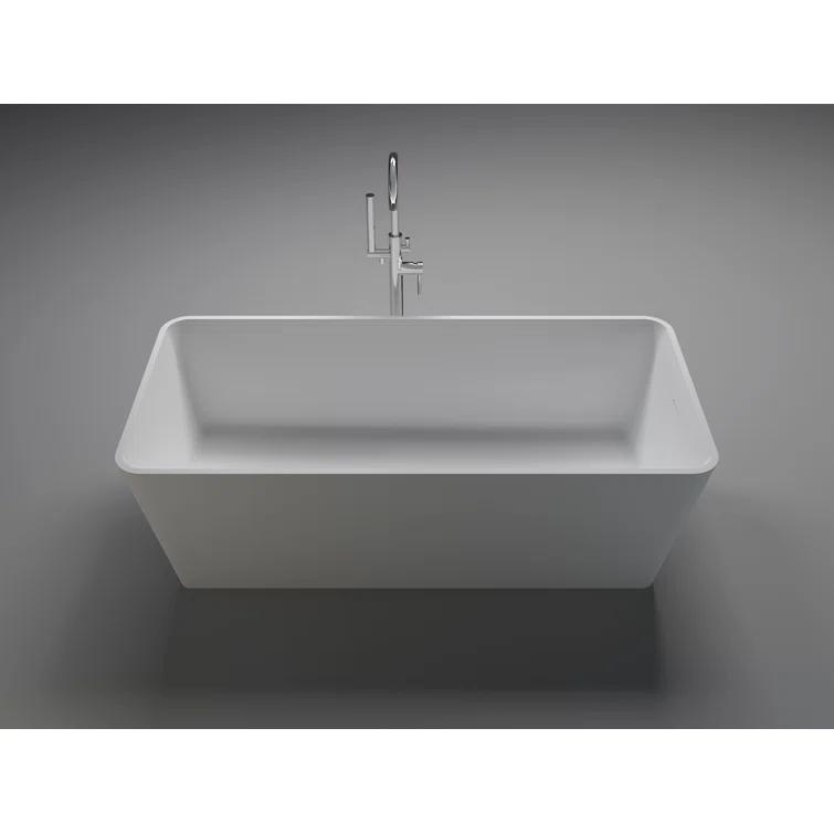 59'' x 30'' Freestanding Soaking Solid Surface Bathtub