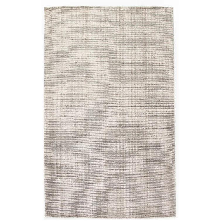 Handmade Transitional Brown/Cream Wool-Viscose Blend Area Rug, 6' x 9'