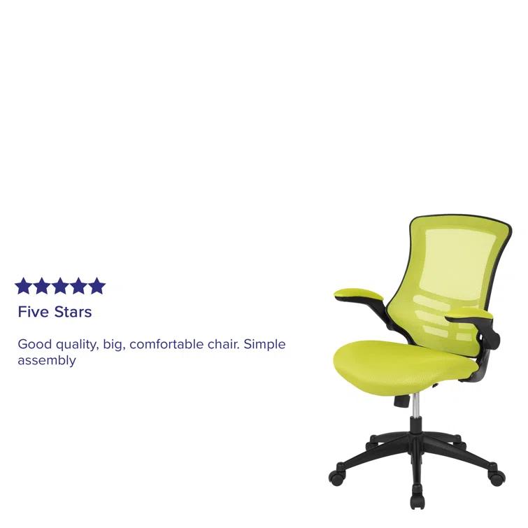 Jayetta Mid-Back Mesh Swivel Ergonomic Office Chair with Flip-Up Arms
