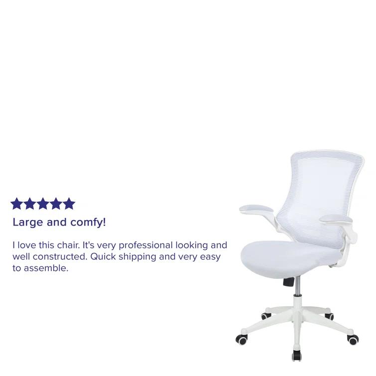Jayetta Mid-Back Mesh Swivel Ergonomic Office Chair with Flip-Up Arms by Flash Furniture