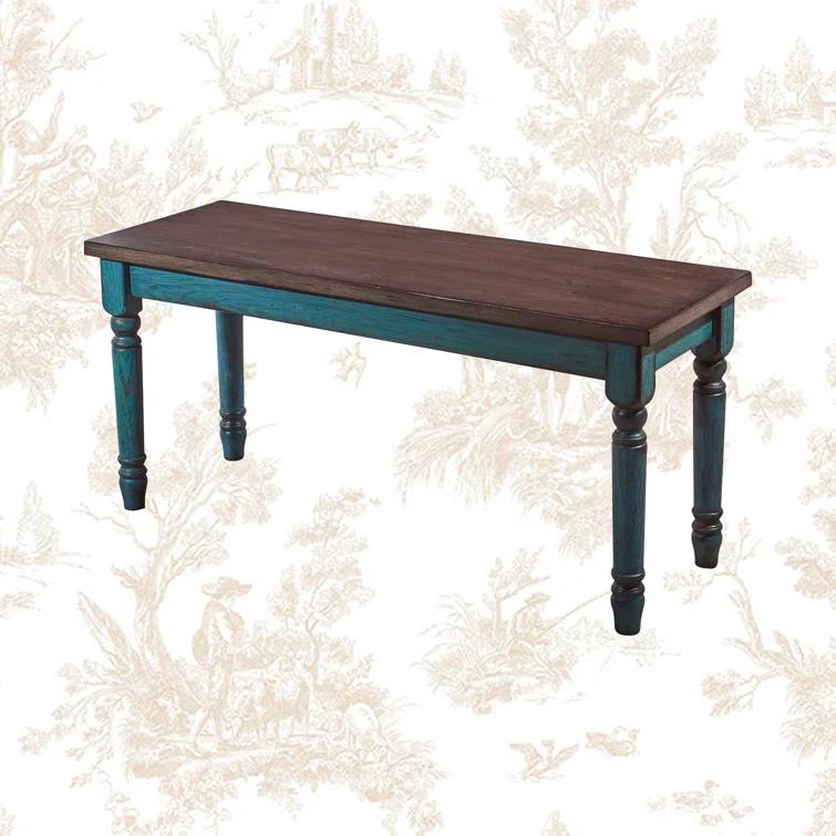Willow 40" Two Tone Solid Wood Farmhouse Dining Bench