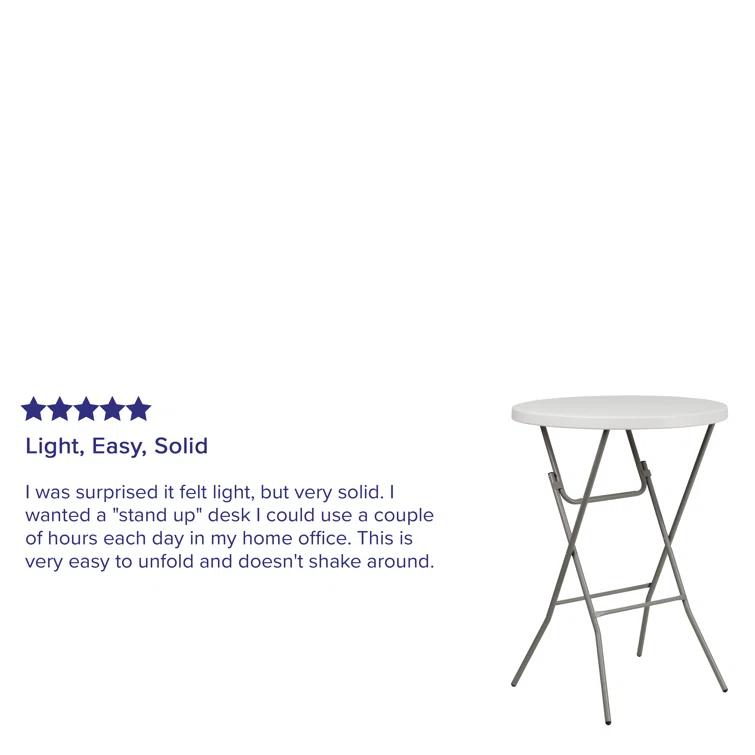 Flash Furniture Parker Round Plastic Bar Height Folding Event Table