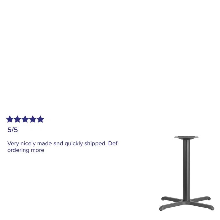 Flash Furniture Beverly Restaurant Table X-Base with 3" Dia. Table Height Column